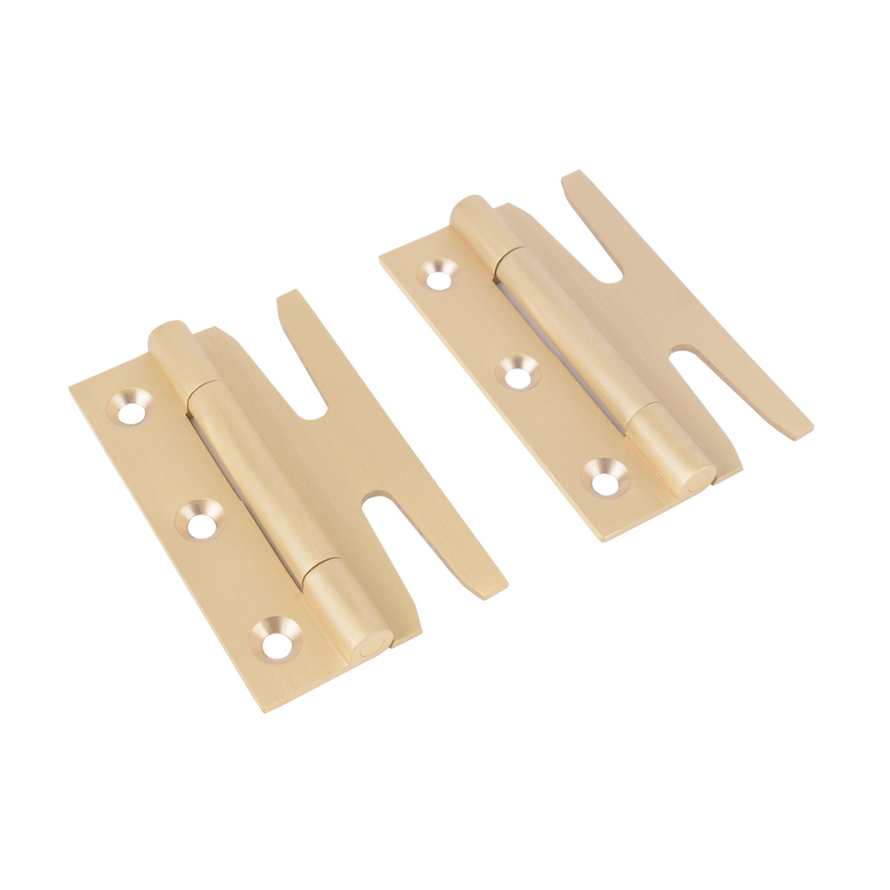 Simplex Solid Brass Standard Hinges (Sold in Pairs) - Satin Brass